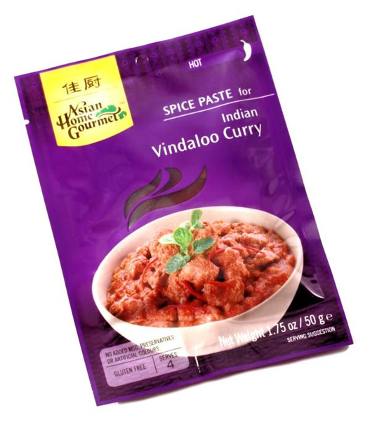 ASIAN HOME GOURMET VINDALOO CURRY SPICE PASTE 50g