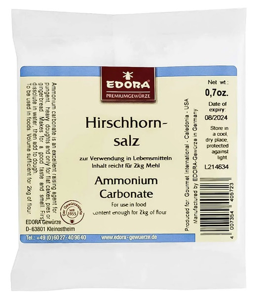 EDORA HIRSCHHORNSALZ BAKING AMMONIA 7oz