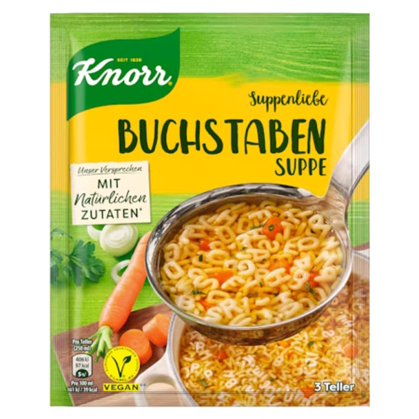 KNORR BUCHSTABEN VEGETABLE ALPHABET SOUP 82g