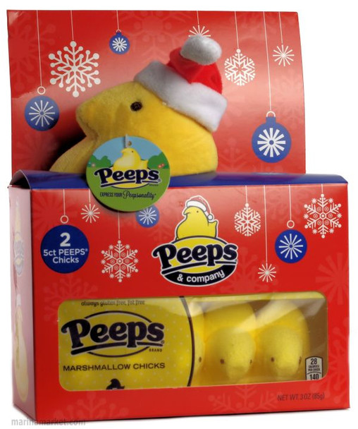 PLUSH PEEP SANTA WITH 2pks PEEPS