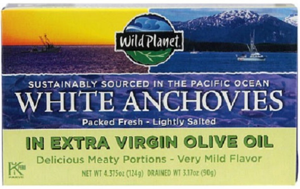 WILD PLANET WHITE ANCHOVIES IN EXTRA VIRGIN OLIVE OIL