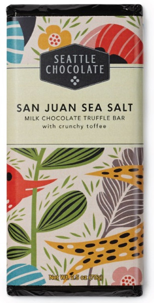 SEATTLE CHOCOLATE SALTED SAN JUAN MILK  CHOCOLATE BAR