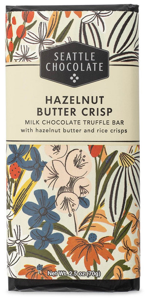SEATTLE CHOCOLATE HAZELNUT BUTTER CRISP MILK CHOCOLATE BAR 2.5oz