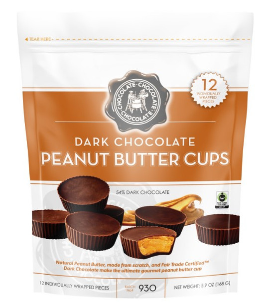 CHOCOLATE CHOCOLATE CHOCOLATE DARK CHOCOLATE PEANUT BUTTER CUPS 12ct BAG 5.9oz