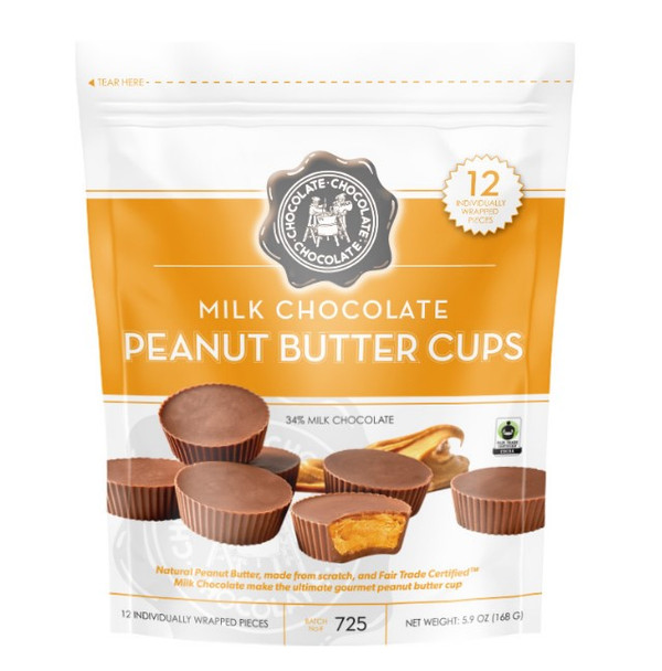 CHOCOLATE CHOCOLATE CHOCOLATE MILK CHOCOLATE PEANUT BUTTER CUPS 12ct BAG 5.9oz