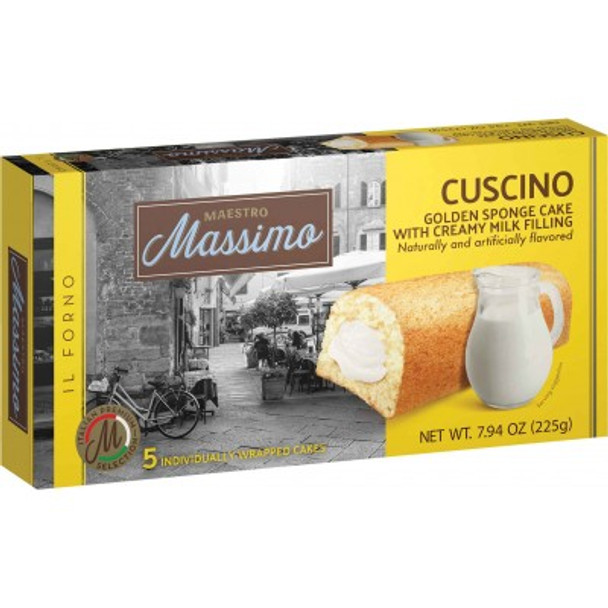 MASSIMO CUSCINO GOLDEN SPONGE CAKE WITH MILK CREAM FILLING 5-PACK 225g