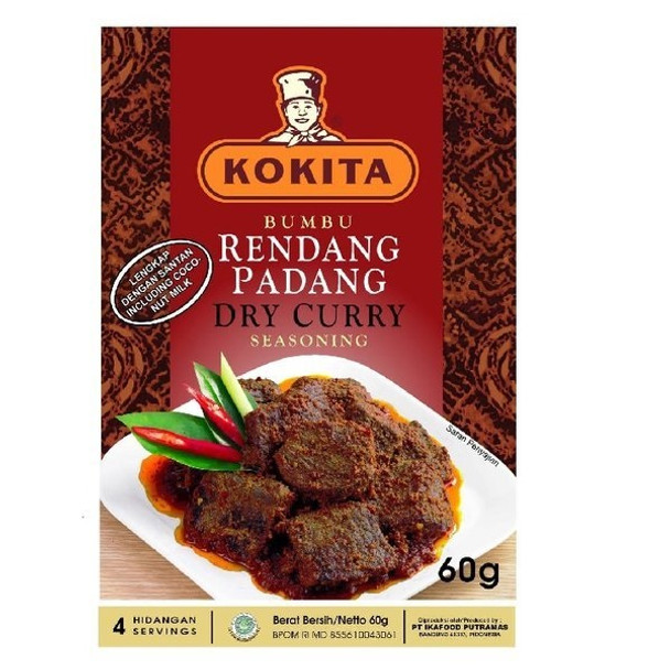 KOKITA BUMBU RENDANG PADANG DRY CURRY SEASONING PASTE 60g