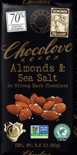 CHOCOLOVE ALMONDs & SEA SALT 70% CHOCOLATE }CHOCOLOVE ALMONDs