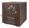 PERSONALIZED DL Custom Engraved Collie Cremation Urn Vault by Amaranthine Urns, made in the USA