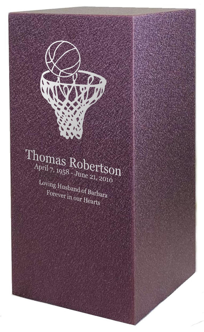 PERSONALIZED DL Custom Engraved Basketball Cremation Urn Vault by Amaranthine Urns, made in the USA