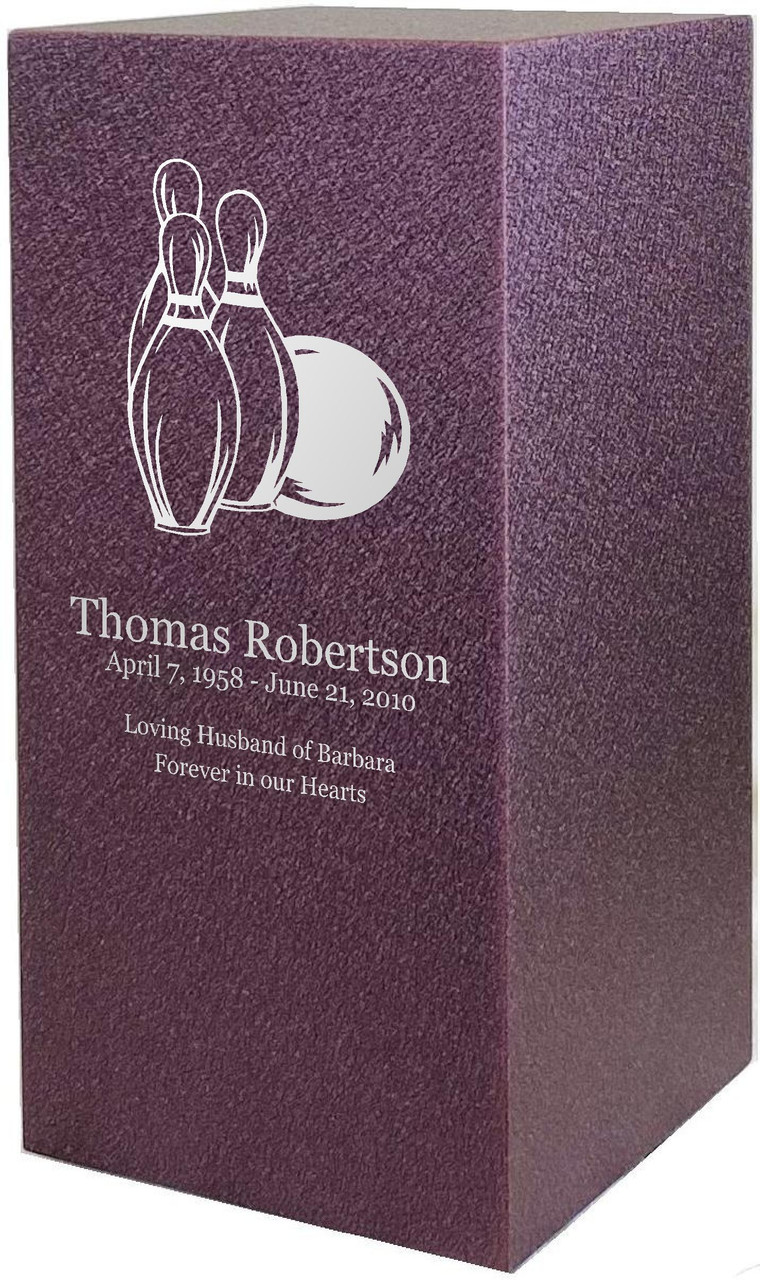 PERSONALIZED DL Custom Engraved Bowling Cremation Urn Vault by Amaranthine Urns, made in the USA