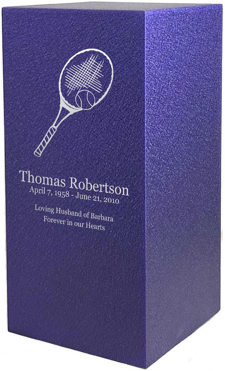 PERSONALIZED DL Custom Engraved Tennis Cremation Urn Vault by Amaranthine Urns, made in the USA