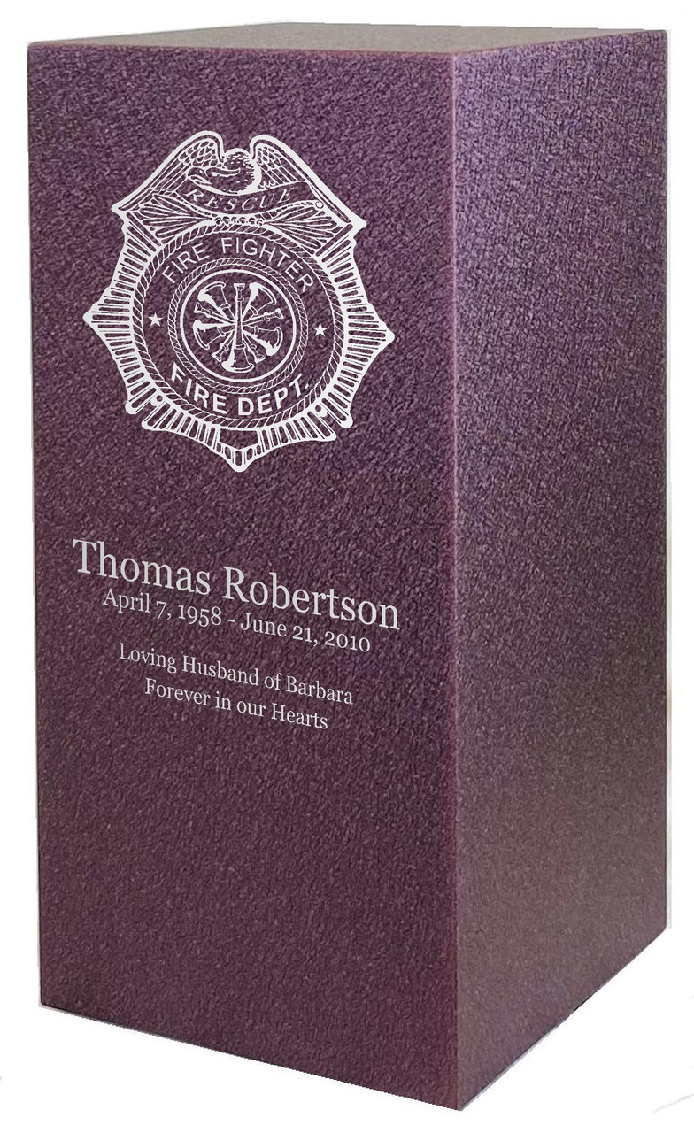 PERSONALIZED DL Custom Engraved Fire Department Chief Cremation Urn Vault by Amaranthine Urns, made in the USA