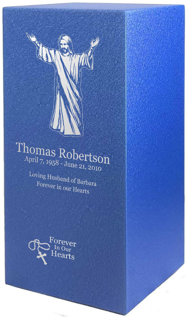 PERSONALIZED DL Custom Engraved Jesus Christ Cremation Urn Vault by Amaranthine Urns, made in the USA