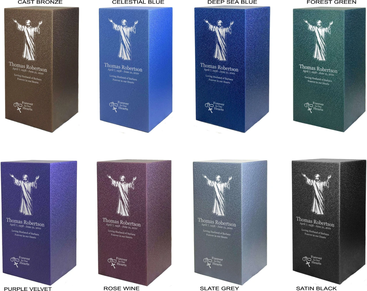 PERSONALIZED DL Custom Engraved Jesus Christ Cremation Urn Vault by Amaranthine Urns, made in the USA