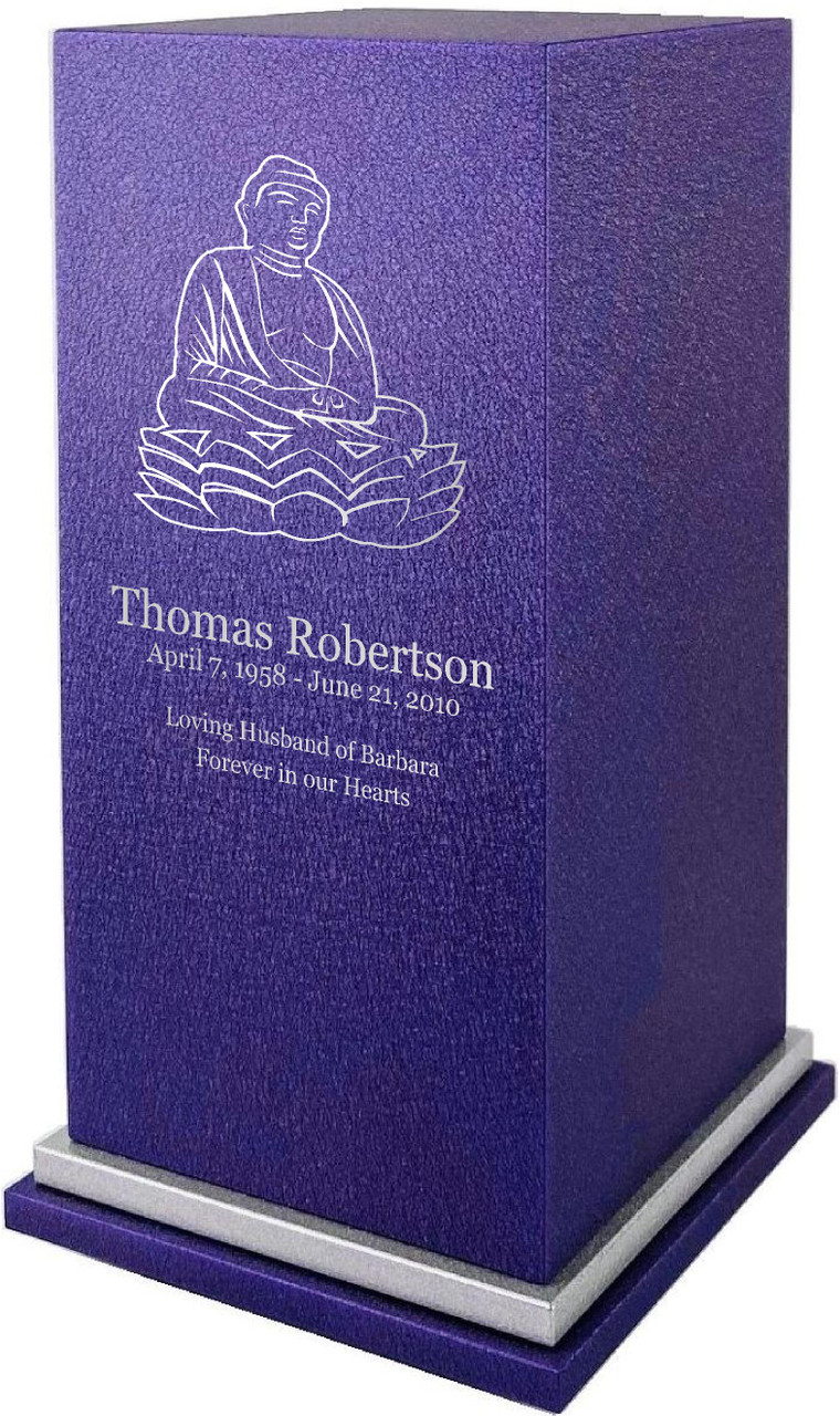 PERSONALIZED SE Custom Engraved Buddha Cremation Urn Vault by Amaranthine Urns, made in the USA