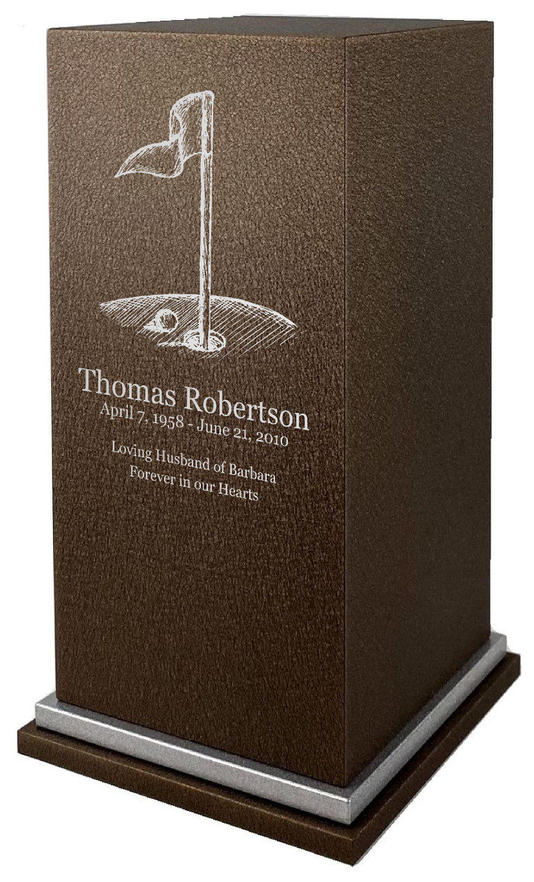 PERSONALIZED SE Custom Engraved Golf Cremation Urn Vault by Amaranthine Urns, made in the USA