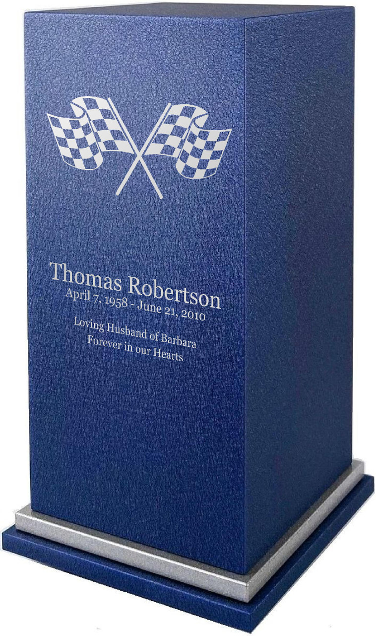 PERSONALIZED SE Custom Engraved Racing Cremation Urn Vault by Amaranthine Urns, made in the USA
