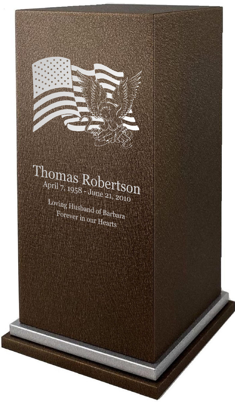 PERSONALIZED SE Custom Engraved Freedom Cremation Urn Vault by Amaranthine Urns, made in the USA