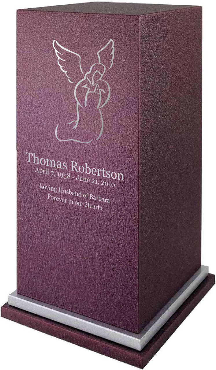 PERSONALIZED SE Custom Engraved Angel Cremation Urn Vault by Amaranthine Urns, made in the USA