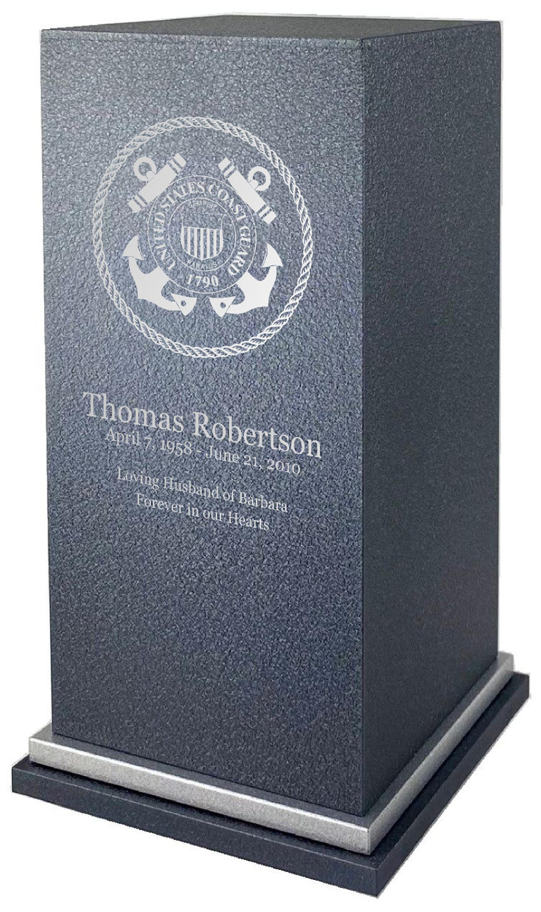 PERSONALIZED SE Custom Engraved United States Coast Guard Cremation Urn Vault by Amaranthine Urns, made in the USA