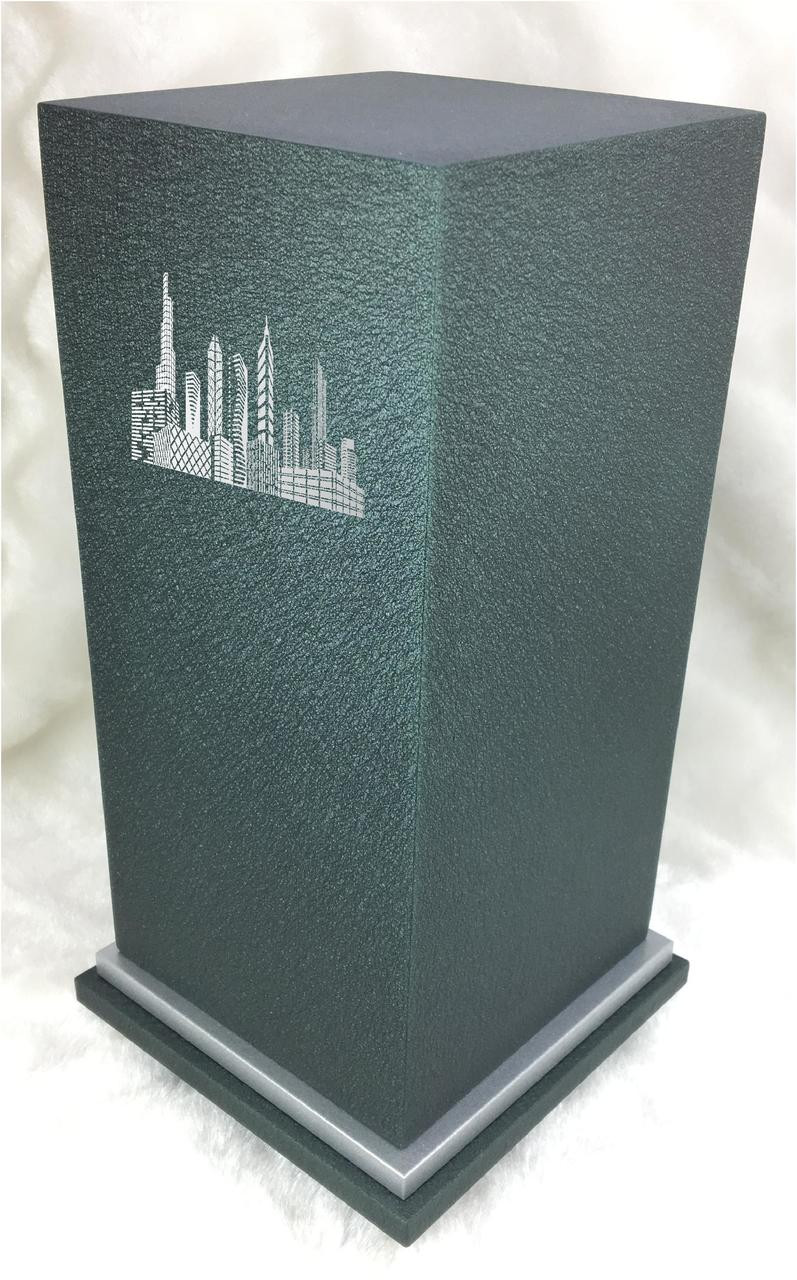PERSONALIZED SE Custom Engraved City Scape Cremation Urn Vault by Amaranthine Urns, made in the USA