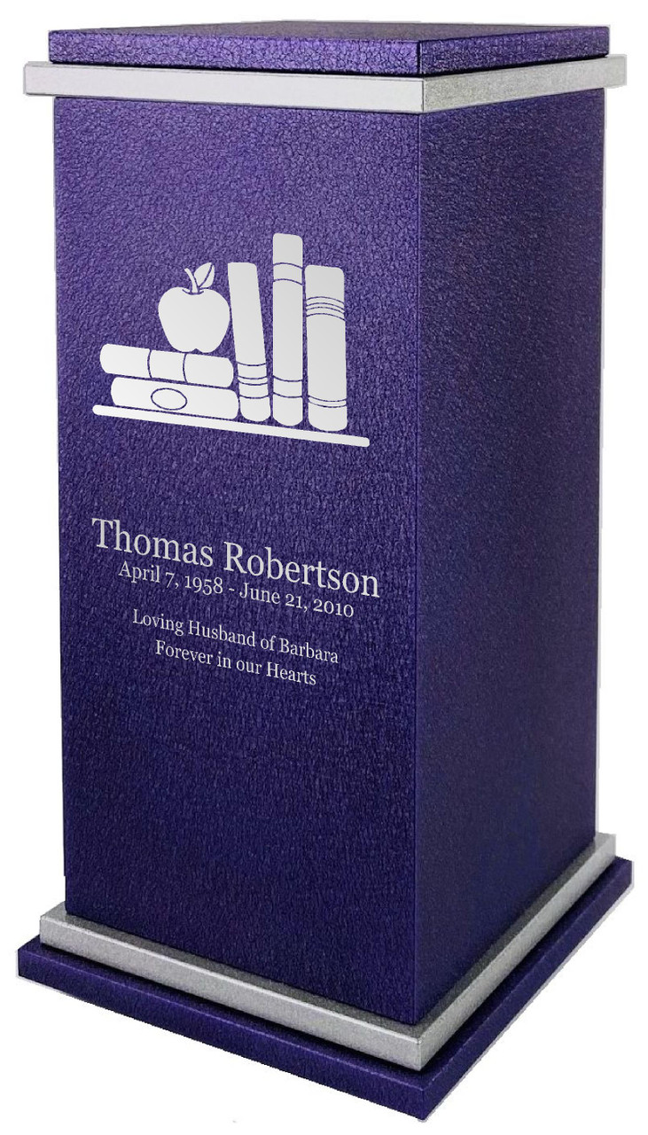 PERSONALIZED RG Custom Engraved Teacher Cremation Urn Vault by Amaranthine Urns, made in the USA