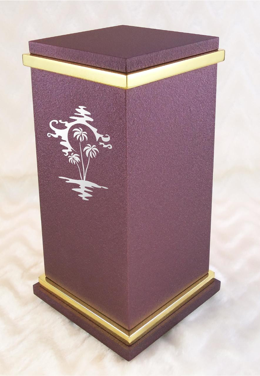 PERSONALIZED RG Custom Engraved Palm Trees Cremation Urn Vault by Amaranthine Urns, made in the USA