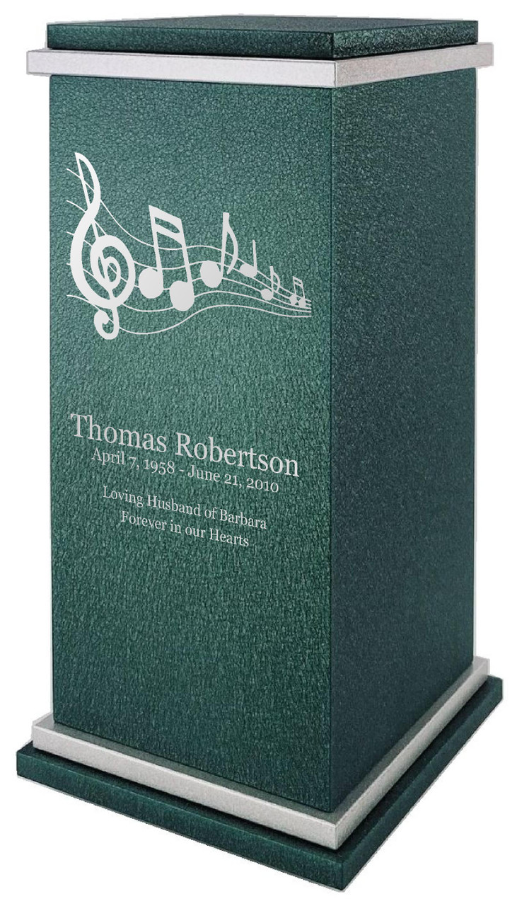 PERSONALIZED RG Custom Engraved Music Cremation Urn Vault by Amaranthine Urns, made in the USA