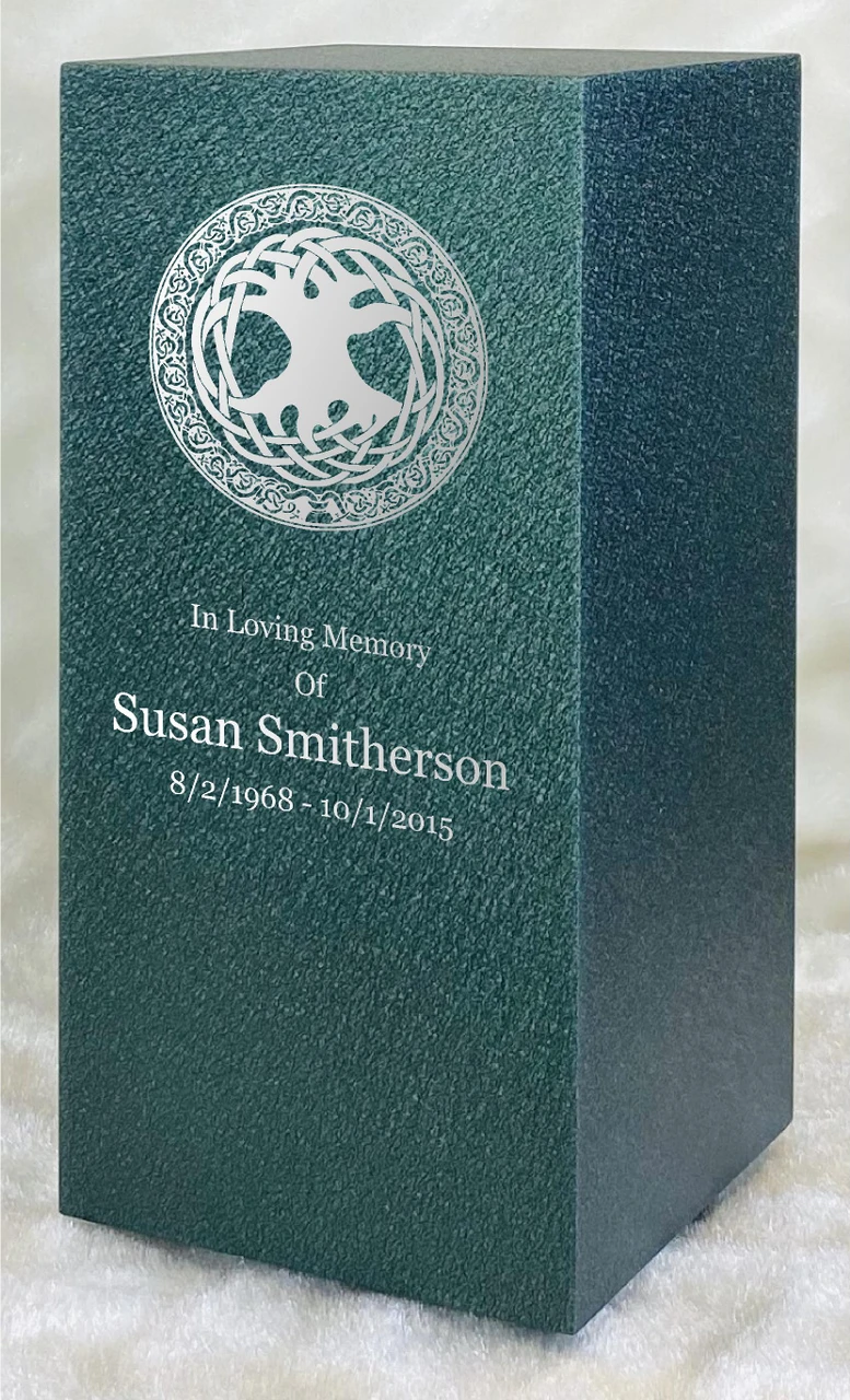 PERSONALIZED DL Custom Engraved Celtic Circle of Life Cremation Urn Vault by Amaranthine Urns, made in the USA