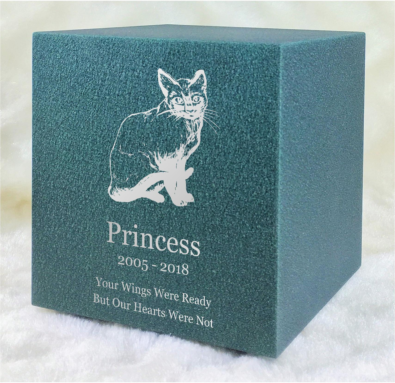 PERSONALIZED DL Custom Engraved Siamese Cat Cremation Urn Vault by Amaranthine Urns, made in the USA
