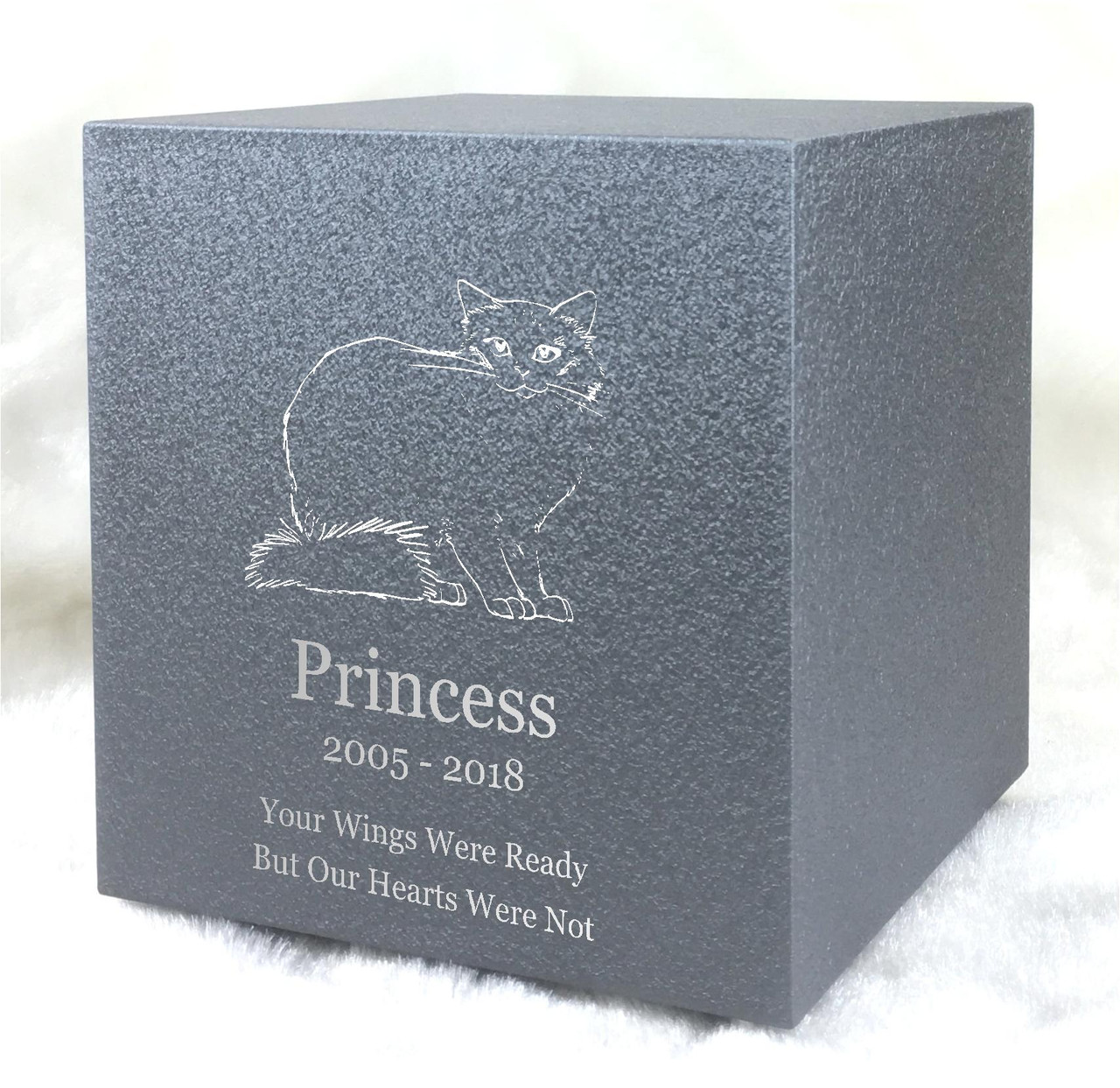 PERSONALIZED DL Custom Engraved House Cat Cremation Urn Vault by Amaranthine Urns, made in the USA