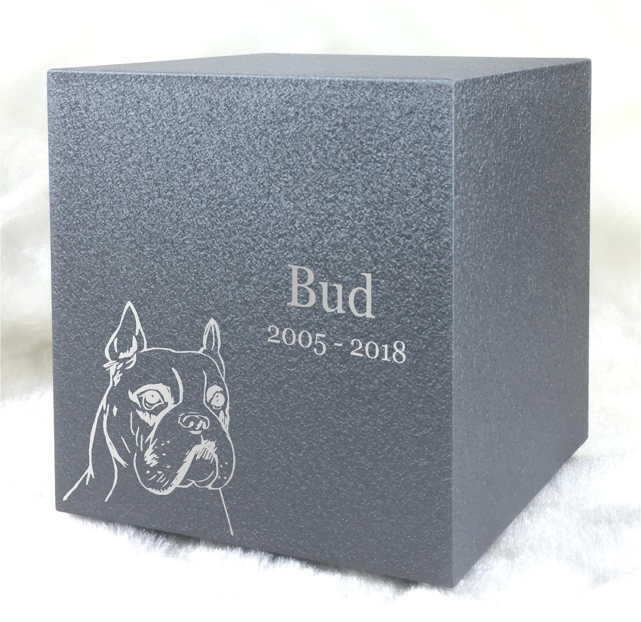 PERSONALIZED DL Custom Engraved Boxer Cremation Urn Vault by Amaranthine Urns, made in the USA