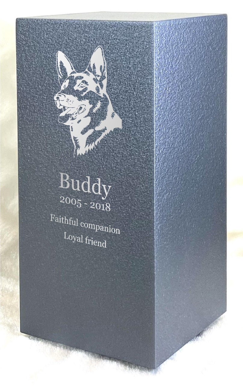 PERSONALIZED DL Custom Engraved German Shepherd Cremation Urn Vault by Amaranthine Urns, made in the USA
