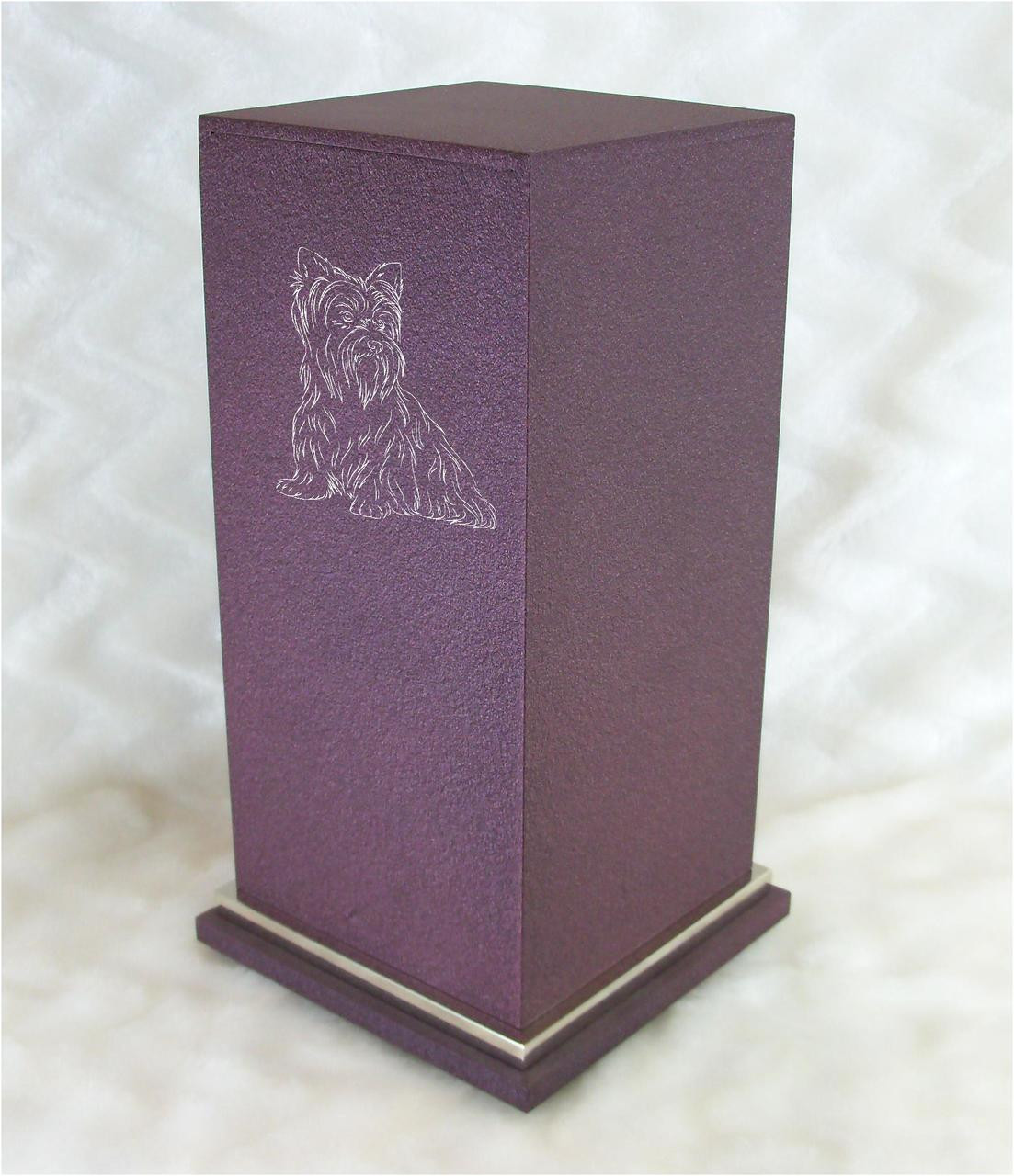 PERSONALIZED SE Custom Engraved Yorkshire Terrier Cremation Urn Vault by Amaranthine Urns, made in the USA