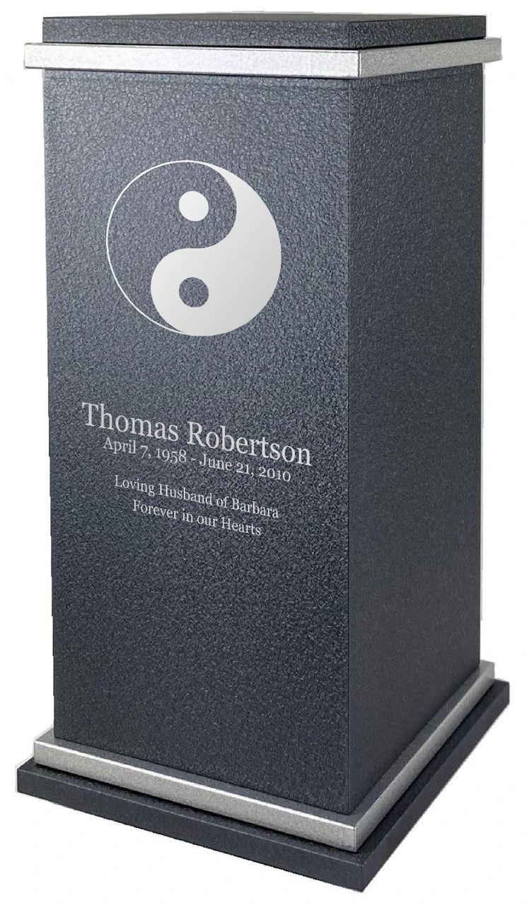 PERSONALIZED RG Custom Engraved Yin Yang Cremation Urn Vault by Amaranthine Urns, made in the USA
