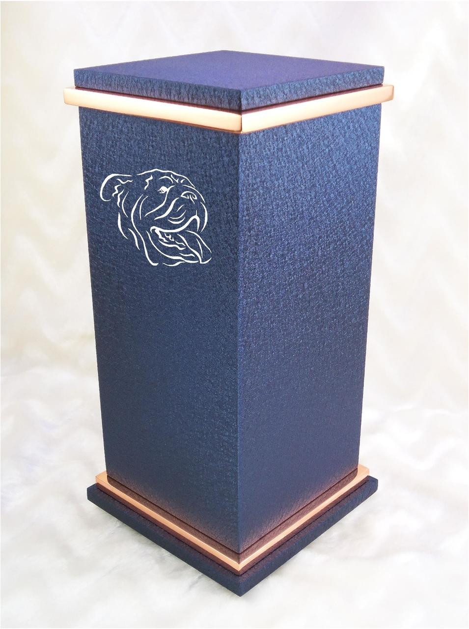 PERSONALIZED RG Custom Engraved Bull Dog Cremation Urn Vault by Amaranthine Urns, made in the USA