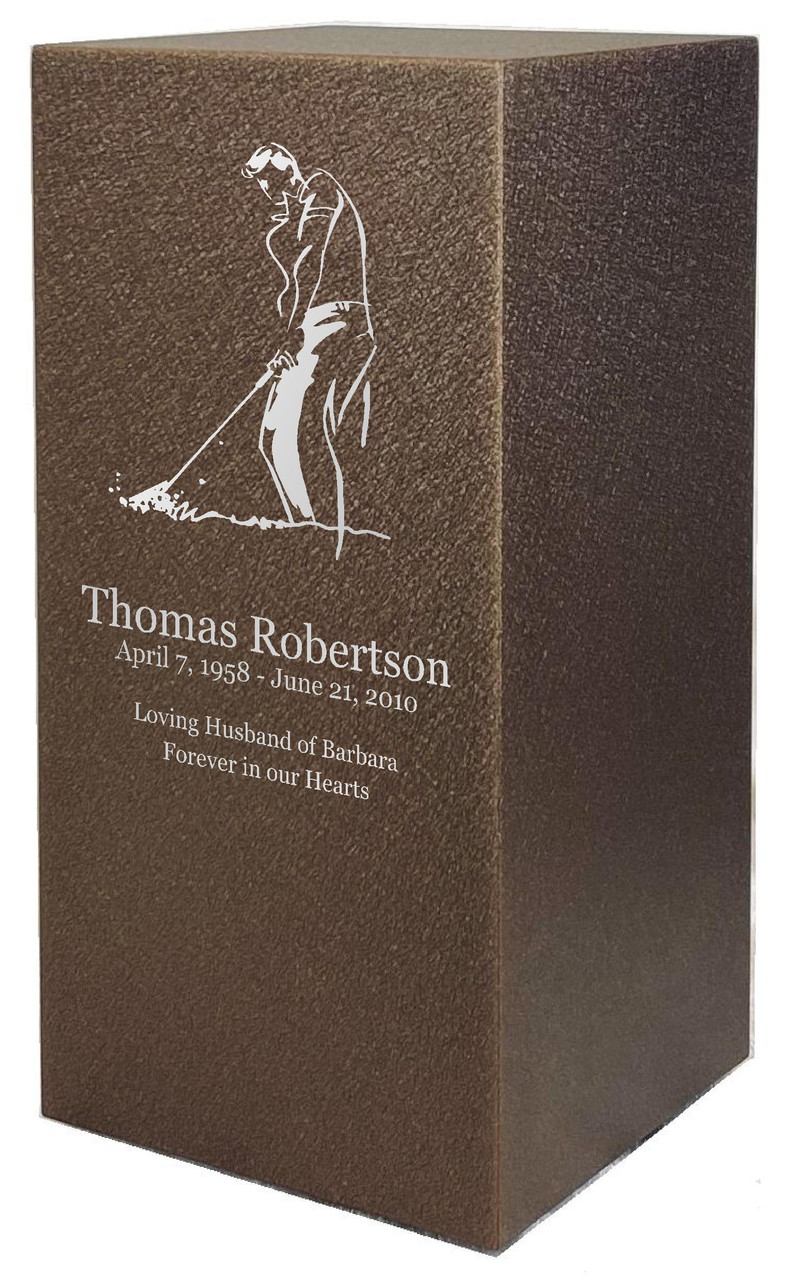 PERSONALIZED DL Custom Engraved Golfing Cremation Urn Vault by Amaranthine Urns, made in the USA