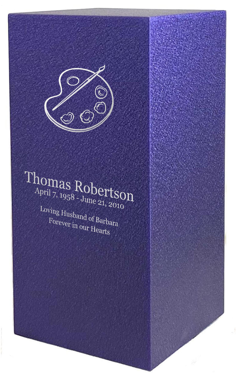 PERSONALIZED DL Custom Engraved Artist Paint Pallet Cremation Urn Vault by Amaranthine Urns, made in the USA