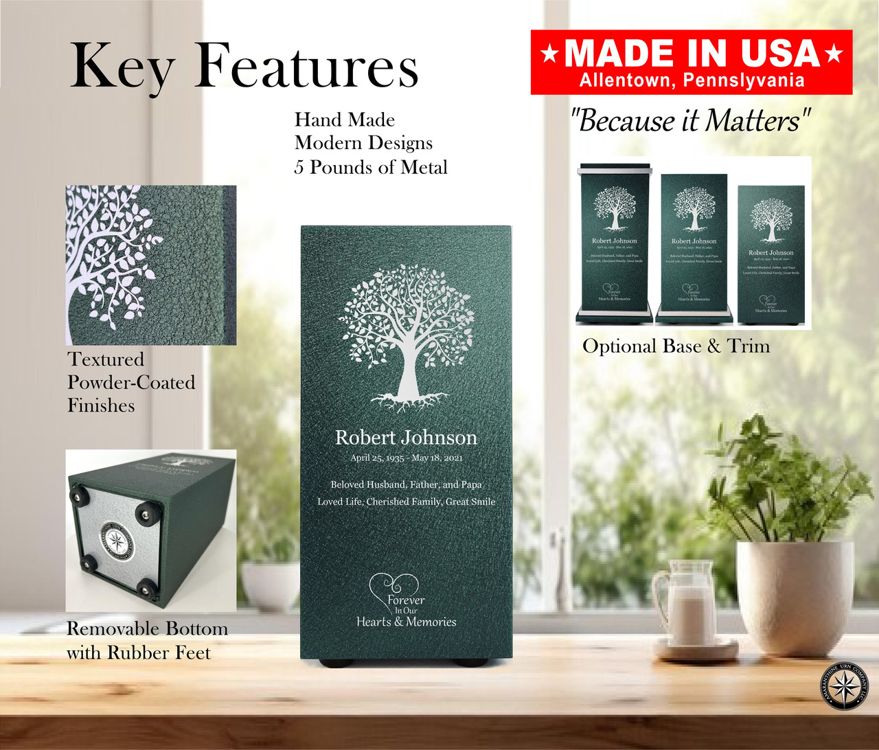 PERSONALIZED DL Custom Engraved Unicorn Cremation Urn Vault by Amaranthine Urns, made in the USA