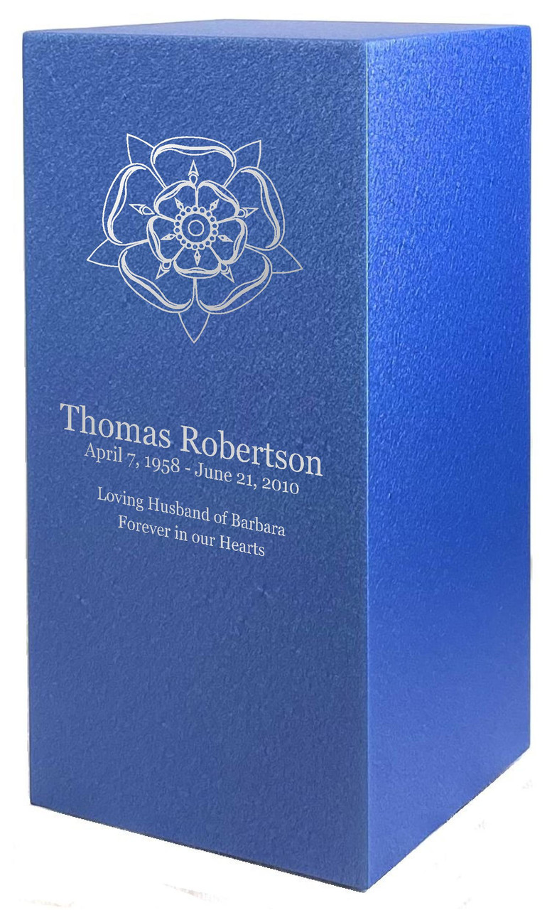 PERSONALIZED DL Custom Engraved Rosette Cremation Urn Vault by Amaranthine Urns, made in the USA