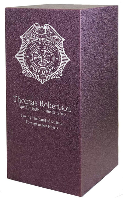 PERSONALIZED DL Custom Engraved Fire Department Chief Cremation Urn Vault by Amaranthine Urns, made in the USA