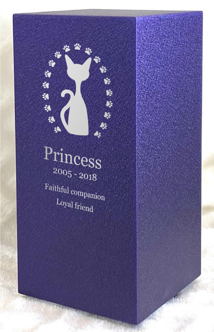 PERSONALIZED DL Custom Engraved Cat Cremation Urn Vault by Amaranthine Urns, made in the USA