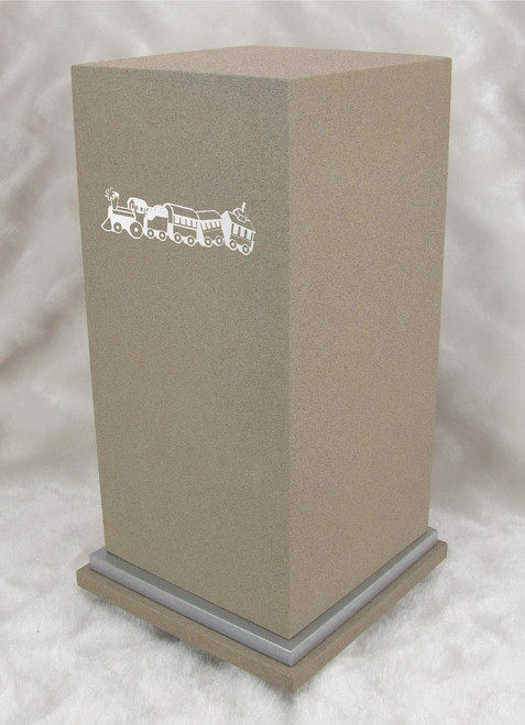 PERSONALIZED SE Custom Engraved Toy Train Cremation Urn Vault by Amaranthine Urns, made in the USA