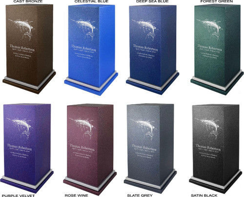 PERSONALIZED SE Custom Engraved Fishing Cremation Urn Vault by Amaranthine Urns, made in the USA