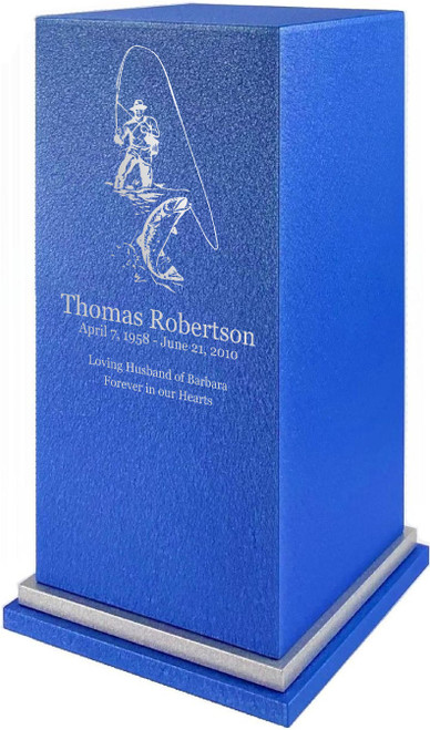 PERSONALIZED SE Custom Engraved Fisherman Cremation Urn Vault by Amaranthine Urns, made in the USA