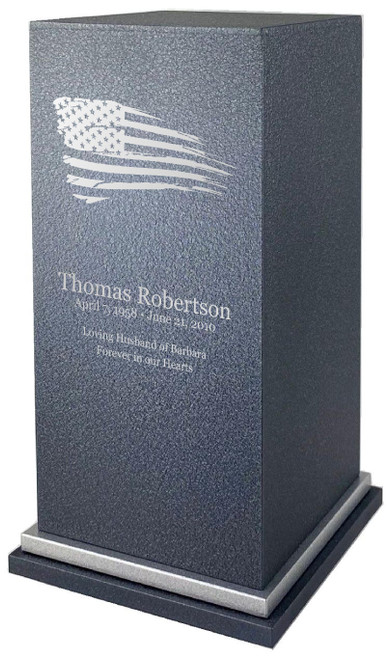 PERSONALIZED SE Custom Engraved USA USA Flag Cremation Urn Vault by Amaranthine Urns, made in the USA