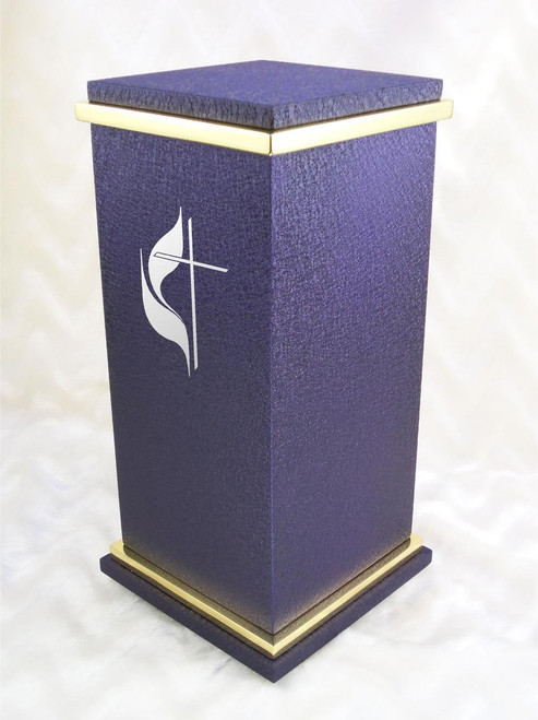 PERSONALIZED RG Custom Engraved Methodist Cross Cremation Urn Vault by Amaranthine Urns, made in the USA