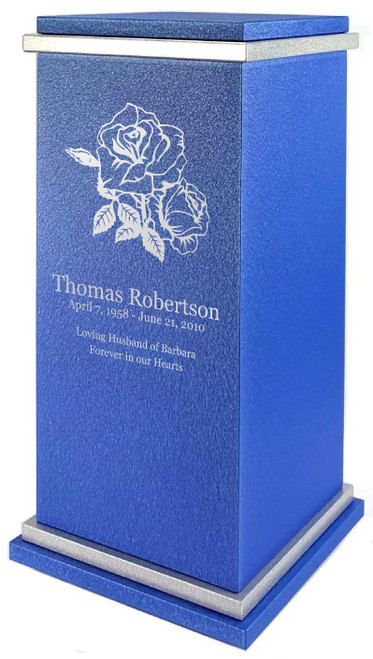 PERSONALIZED RG Custom Engraved Roses Cremation Urn Vault by Amaranthine Urns, made in the USA