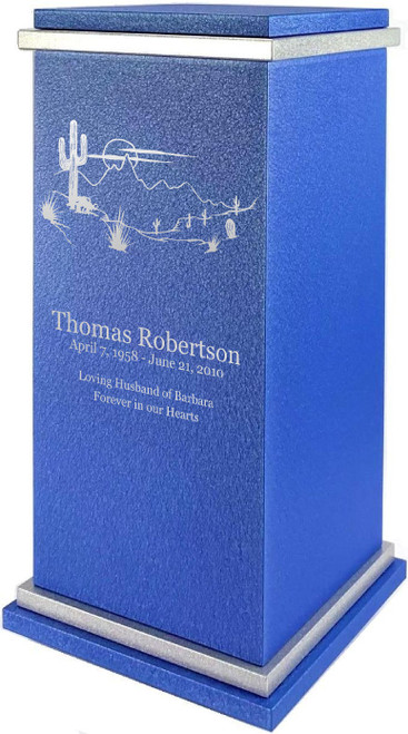 PERSONALIZED RG Custom Engraved Dessert Cremation Urn Vault by Amaranthine Urns, made in the USA